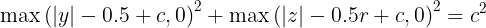 Equation for rectangle with rounded corners