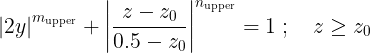 Equation for superellipse in positive half-space